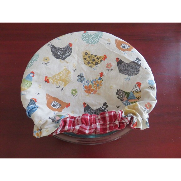 Kitchenaid Reversible Red Plaid and Chicken Mixer Bowl Cover - Picture 4 of 6